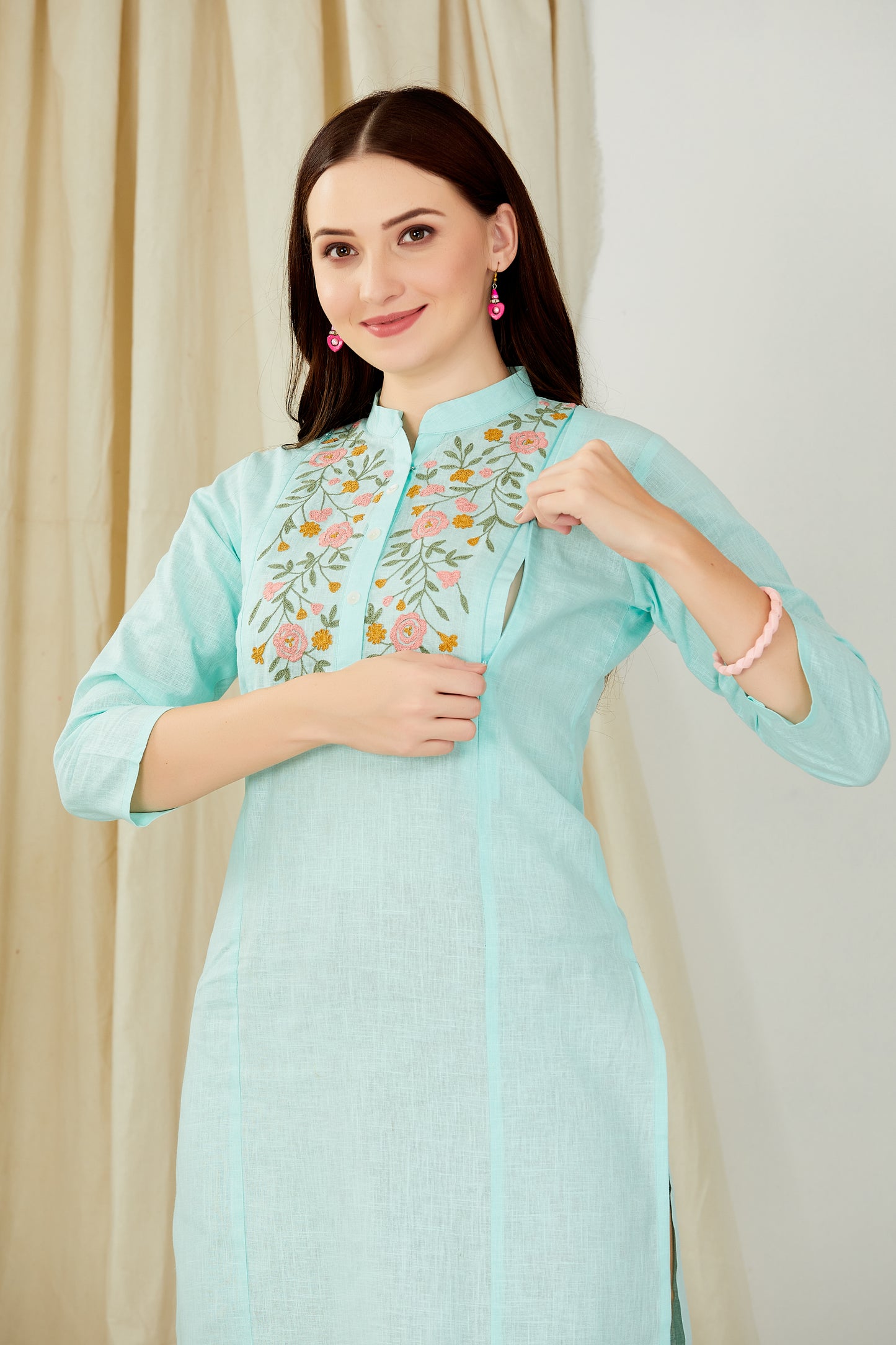 Pista Green Feeding Kurti