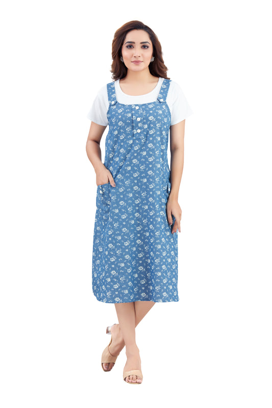 Denim Floral Feeding Dress