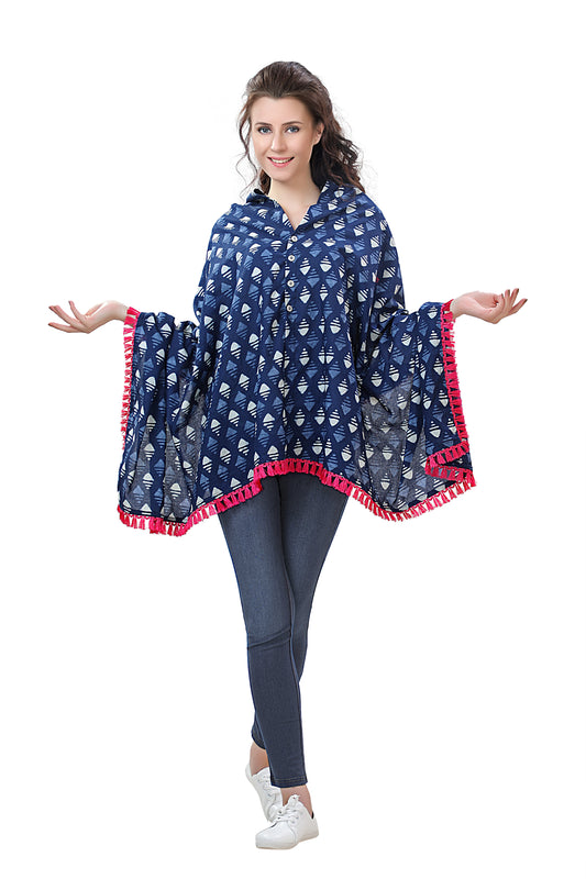 Blue and White Motif Nursing Cover