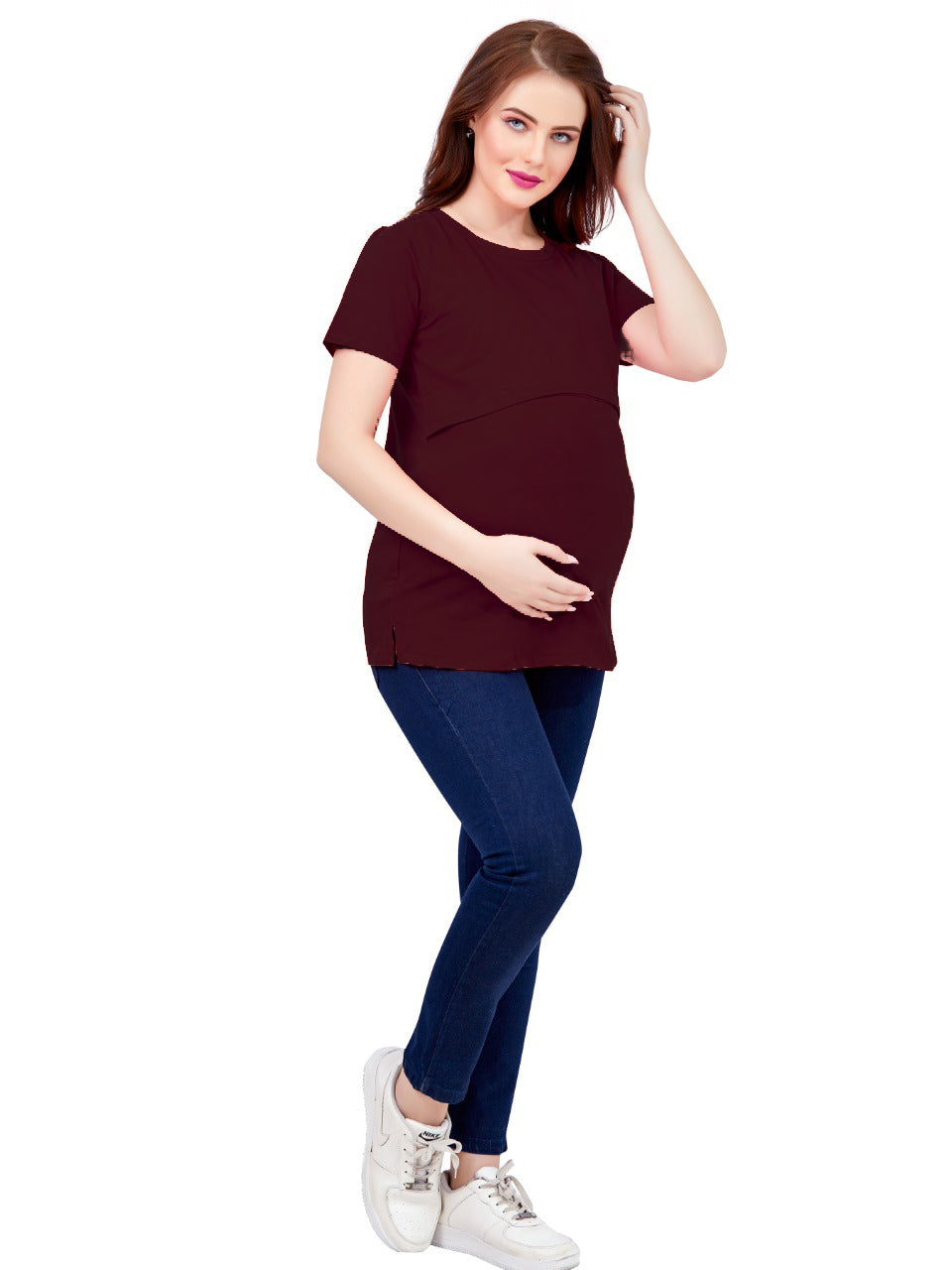 Maroon Maternity T-shirt