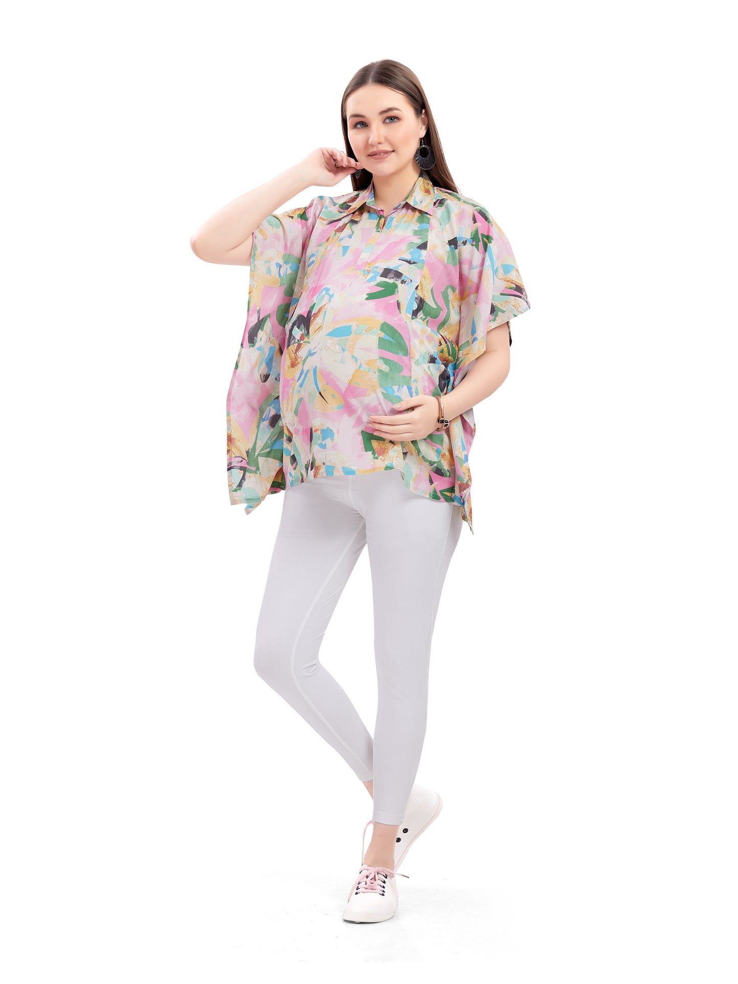 Pastel Pinks Maternity Western Top