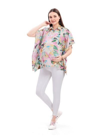 Pastel Pinks Maternity Western Top