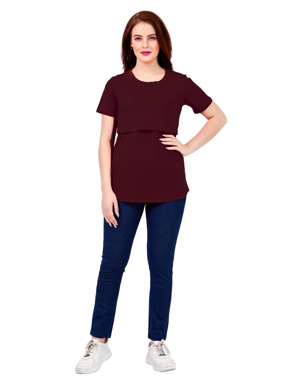 Maroon Maternity T-shirt