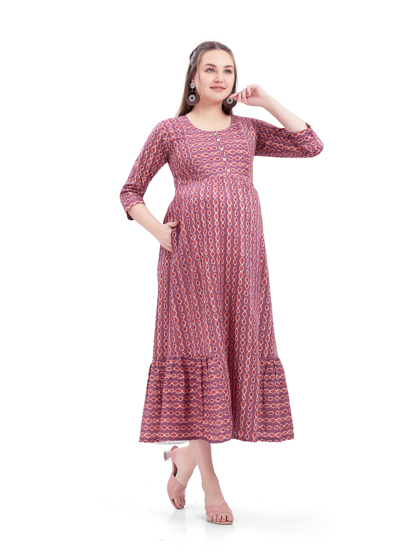 Wine coloured Long Dress