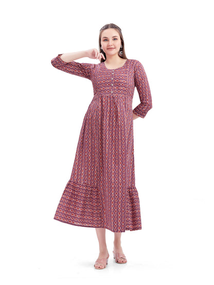 Wine coloured Long Dress