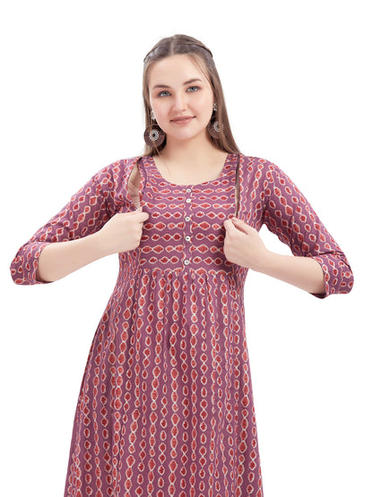 Wine coloured Long Dress