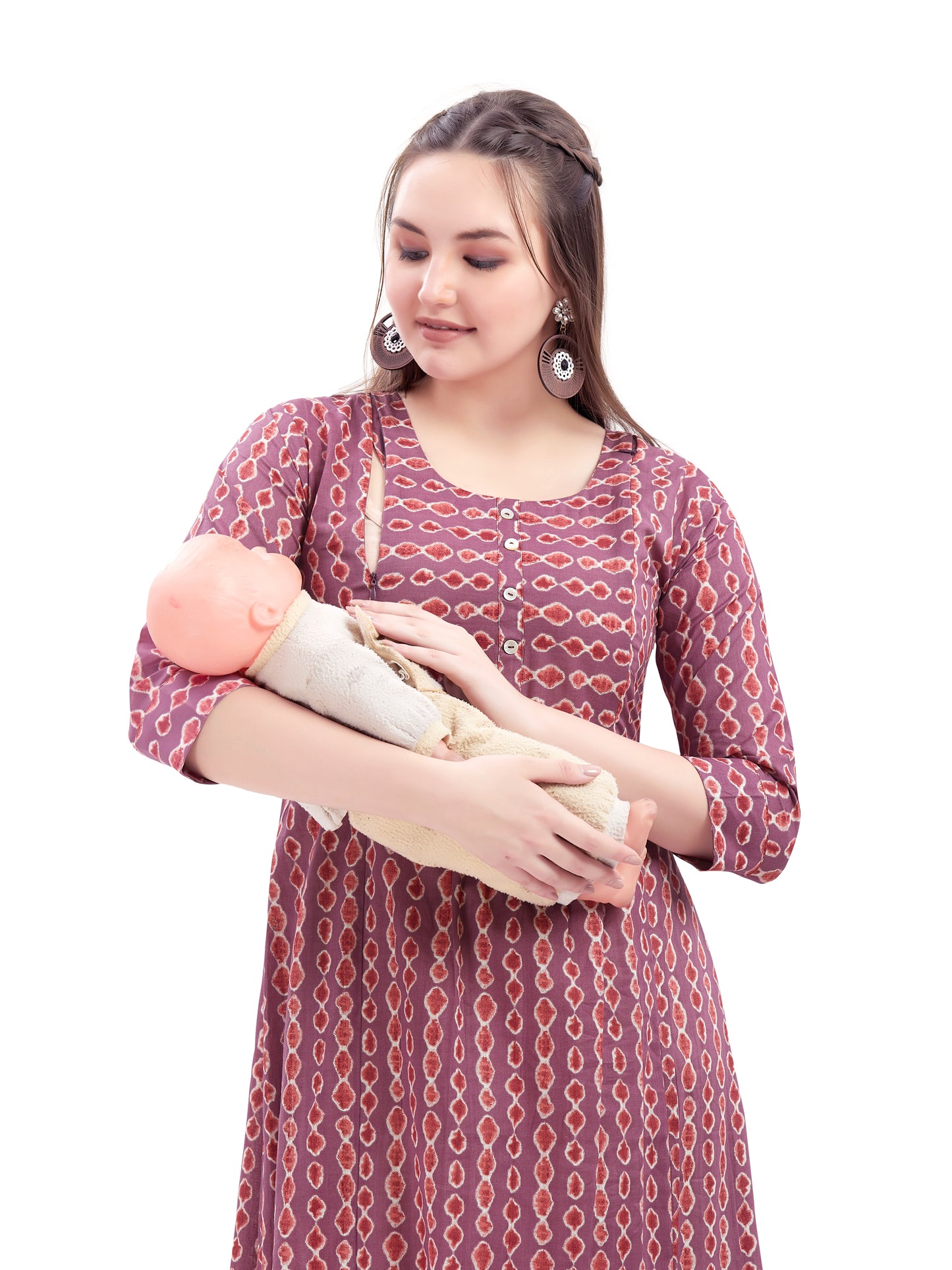 Wine coloured Long Dress