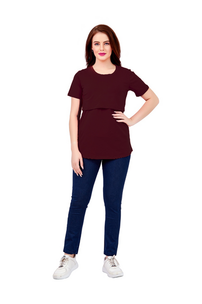 Maroon Maternity T-shirt