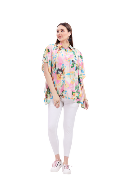 Pastel Pinks Maternity Western Top