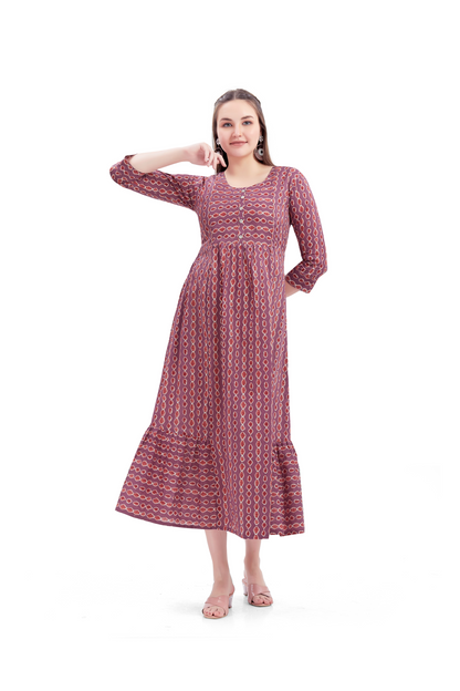 Wine coloured Long Dress