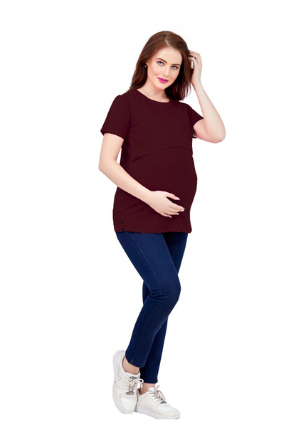 Maroon Maternity T-shirt