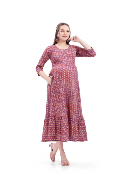 Wine coloured Long Dress