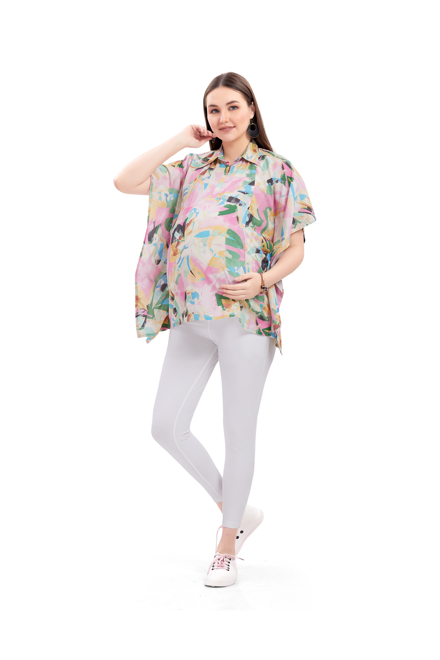 Pastel Pinks Maternity Western Top