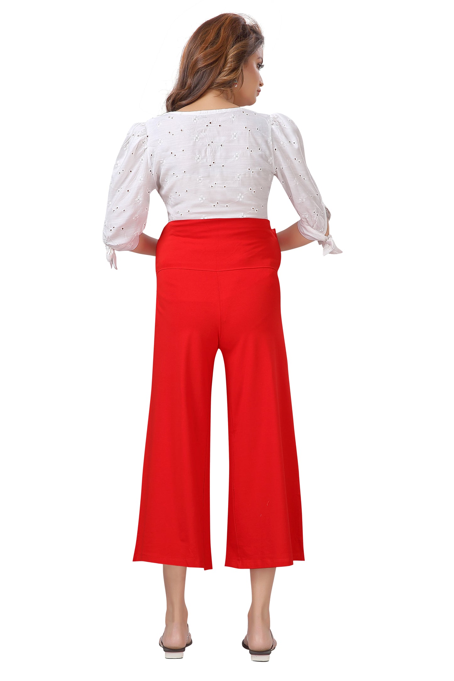 Red Blue Flared Plazzo