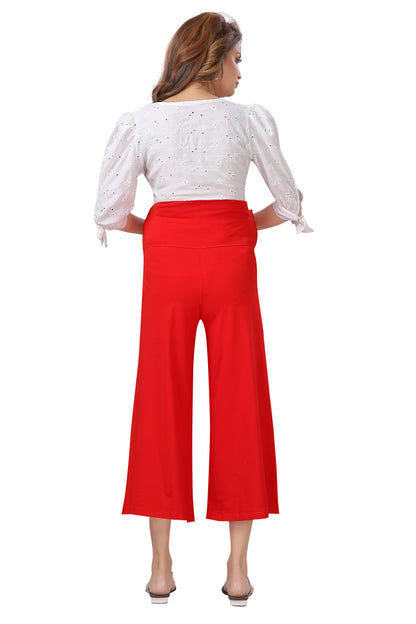 Red Blue Flared Plazzo
