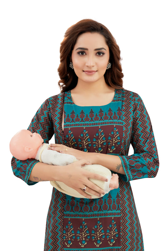 Rama Maroon Feeding Kurti