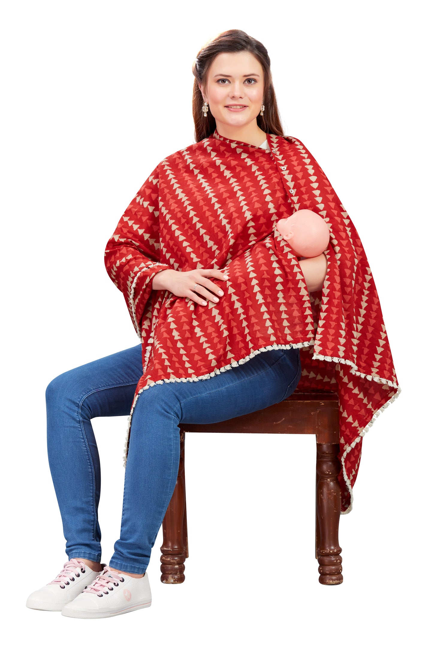 Red Motif Nursing Cover