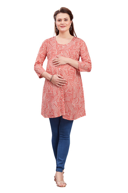 Bright Red Maternity Western Top