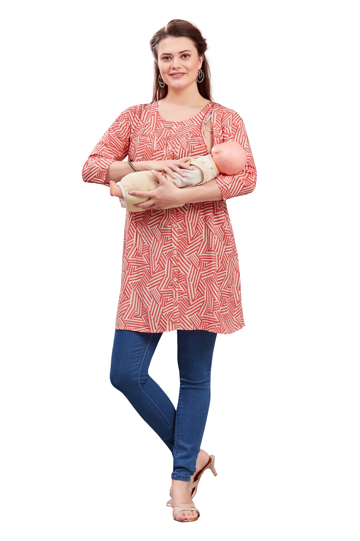 Bright Red Maternity Western Top