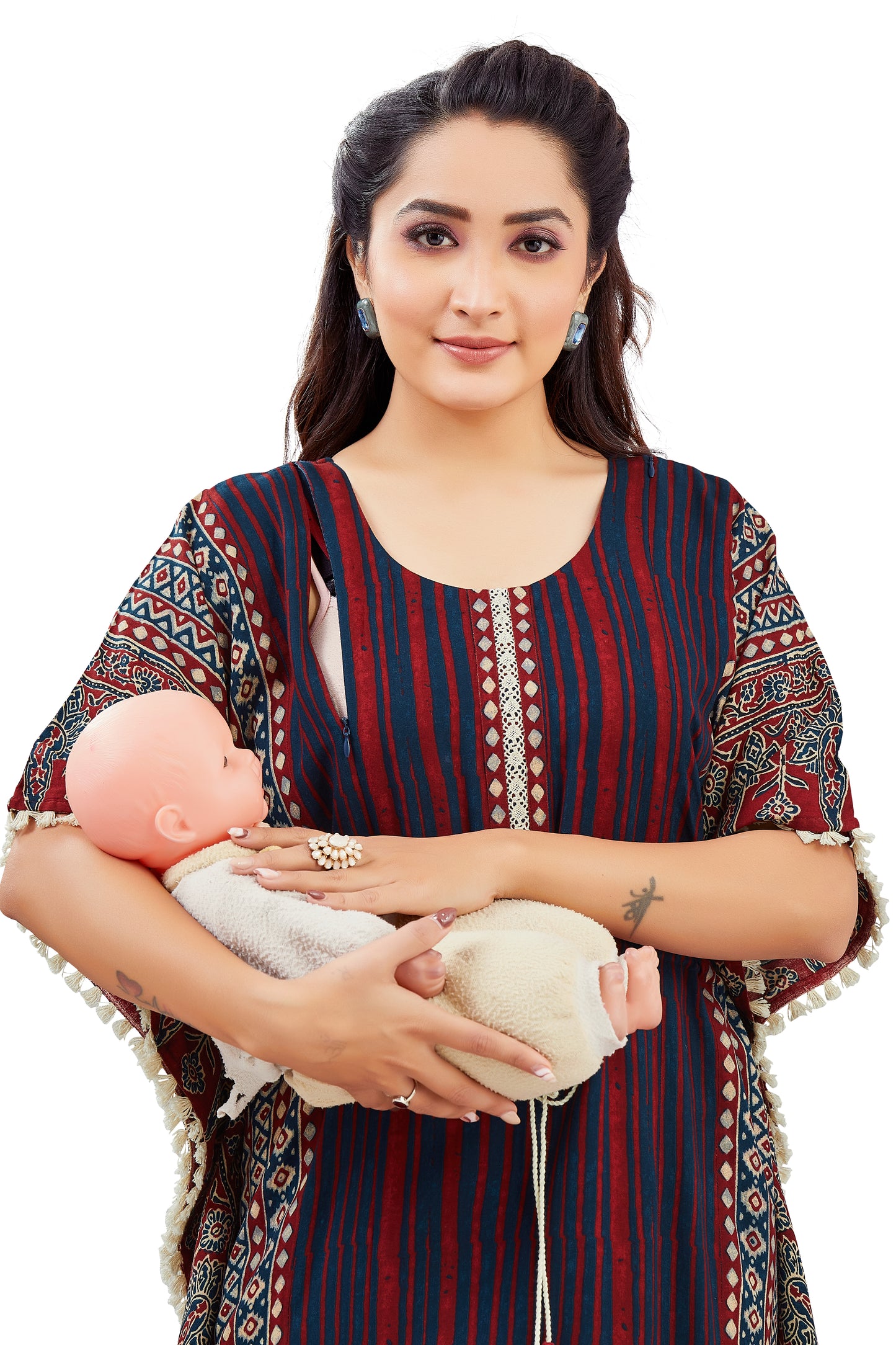 Maroon Printed Kaftan