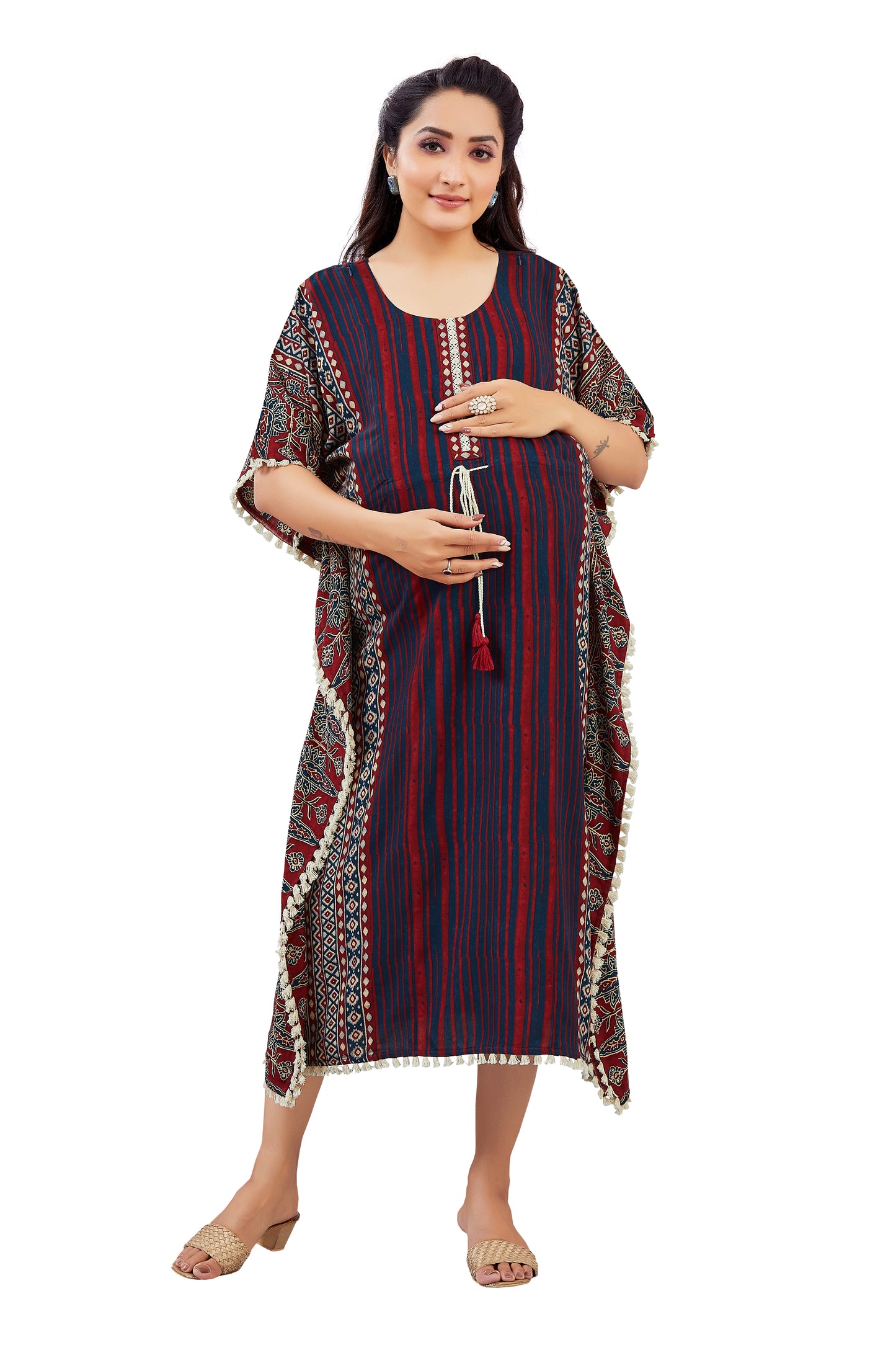 Maroon Printed Kaftan