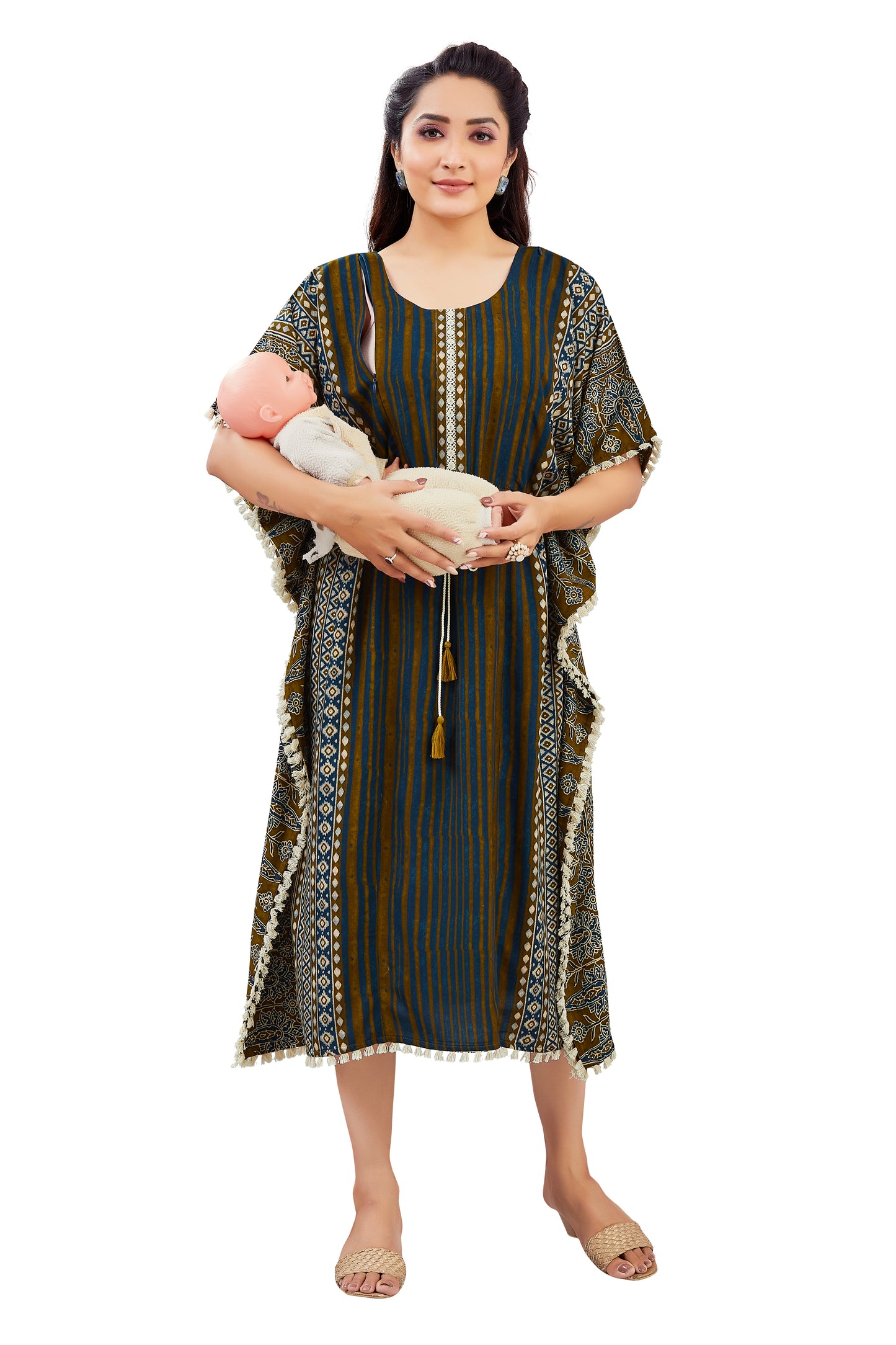 Blue Printed Comfort Kaftan