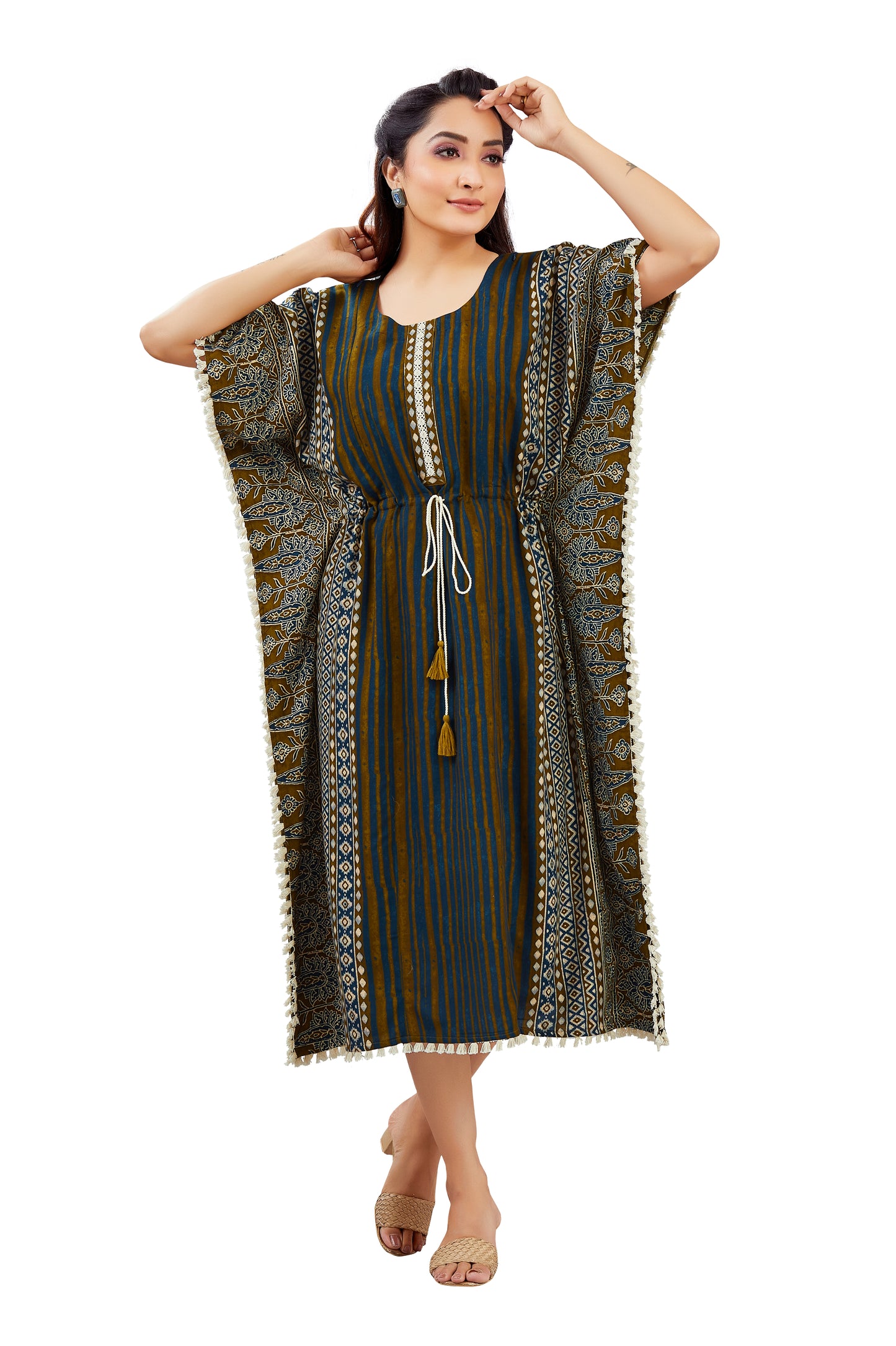 Blue Printed Comfort Kaftan